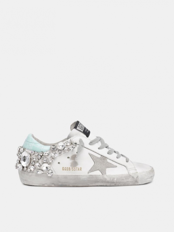 Super-Star golden goose sneakers with crystals on the back