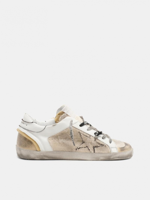 White and beige inside out Super-Star golden goose sneakers