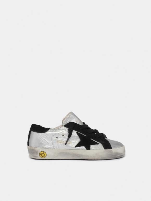 Super-Star golden goose sneakers in silver leather with suede in