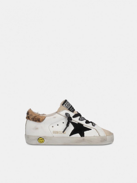 Super-Star golden goose sneakers with leopard-print pony skin he