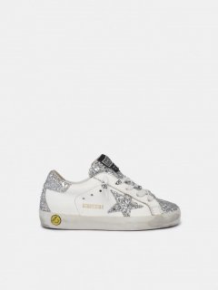 Super-Star golden goose sneakers with silver glitter