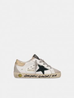 Super-Star golden goose sneakers with gold heel tab and handwrit