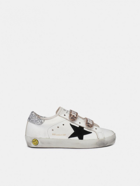 Old School golden goose sneakers with leopard-print detail and s