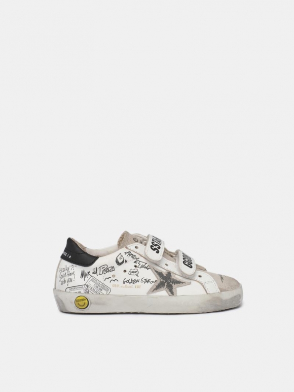 Francy golden goose sneakers with fluorescent laces and drawings