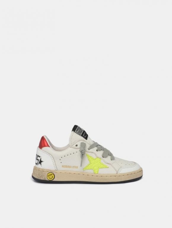 Ball Star golden goose sneakers with yellow crocodile-print star